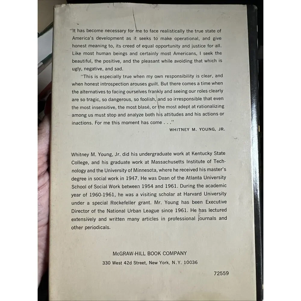 Signed First‎ Edition To Be Equal Whitney M Young Jr 1964 Hardcover Civil Rights